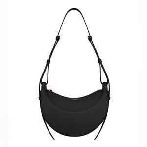 POLENE Numéro Dix EDITION TEXTURED BLACK Black Leather Shoulder Bag